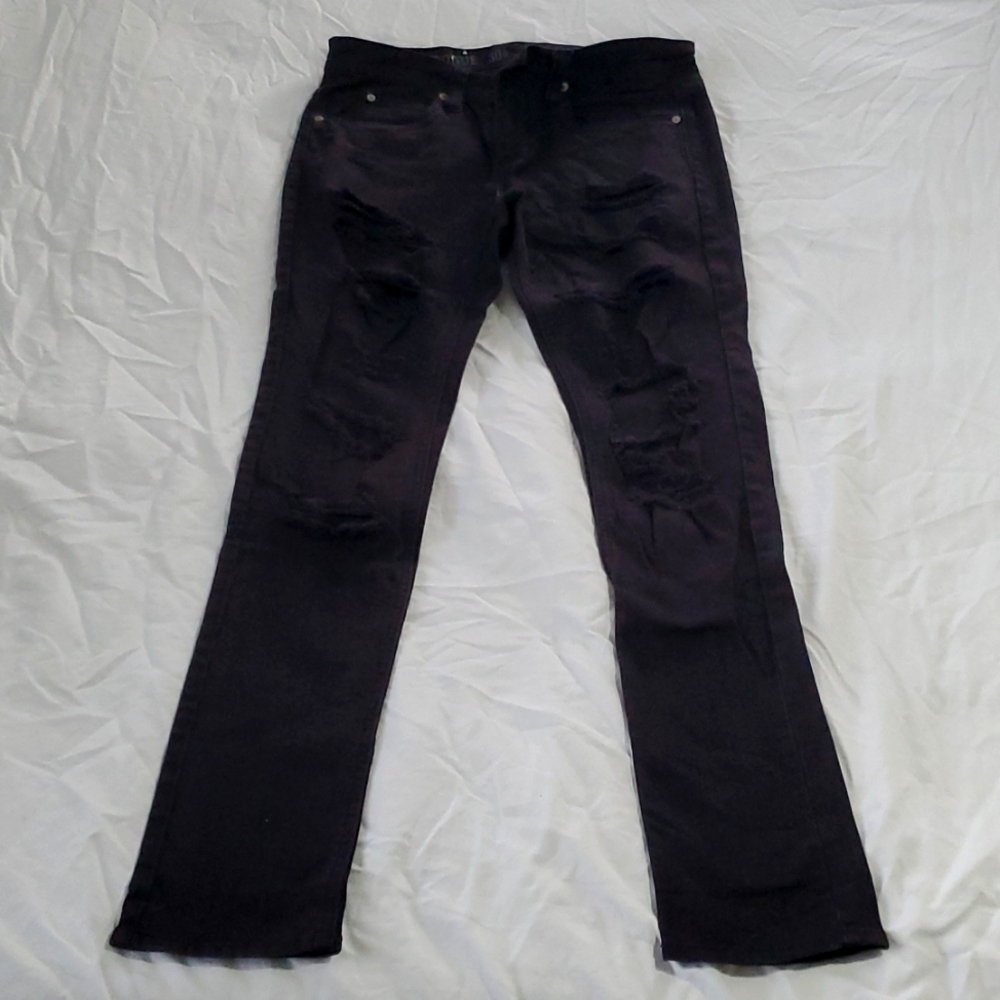 Black skinny tapered jeans